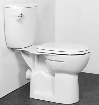 Close Coupled Toilet With Seat and Lid