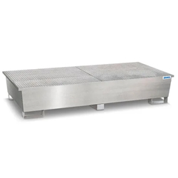 Stainless Steel Pallet Pro Line 2 IBCs with Gal Grid