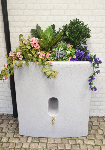 Oasis Water Butt Planter White Marble