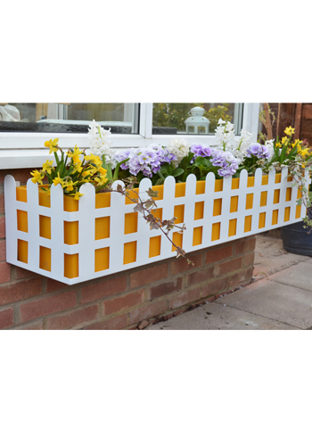 Window Box Cottage Style Yellow/ White
