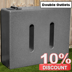 400 Litres Water Butt Double Outlets Millstone Grit V1+1