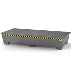 Spill Pallet Pro-line in Steel for 2 IBC, Painted, with 2 grids