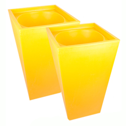 Two Large Yellow Cambridge Planters In Yellow