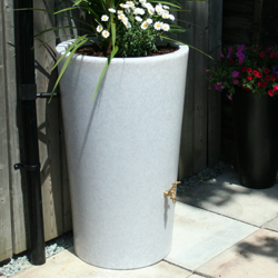 City Water Butt Planter White Marble