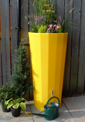 Metropolitan Water Butt Planter In Yellow