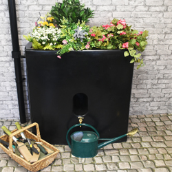 Oasis Water Butt Planter In Black