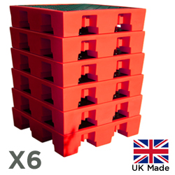 Bulk Buy Ecosure 4 Drum Plastic Pallets In Red X 6 