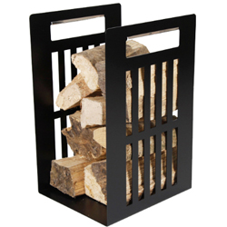 Straight Lines Log Store in Black