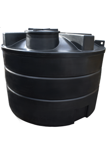 10000 Litre Cylindrical Water Tank - Non Potable - Black