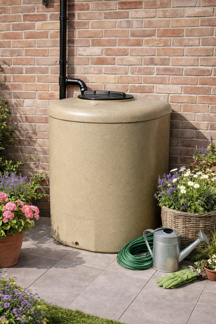 1000 Litre D Shape Water Butt - Sandstone