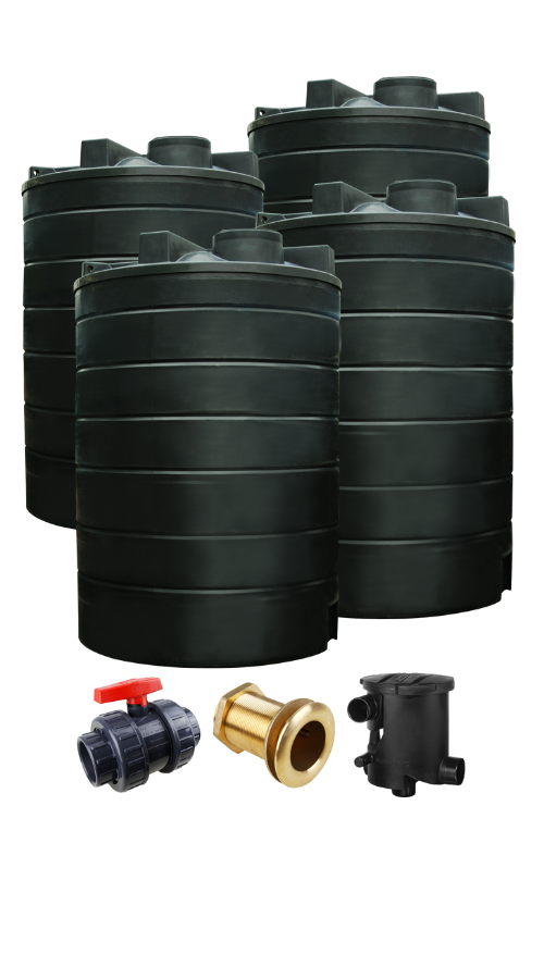 100,000 Litre (4 x 25K) Ecosure Agricultural Rainwater Harvesting System