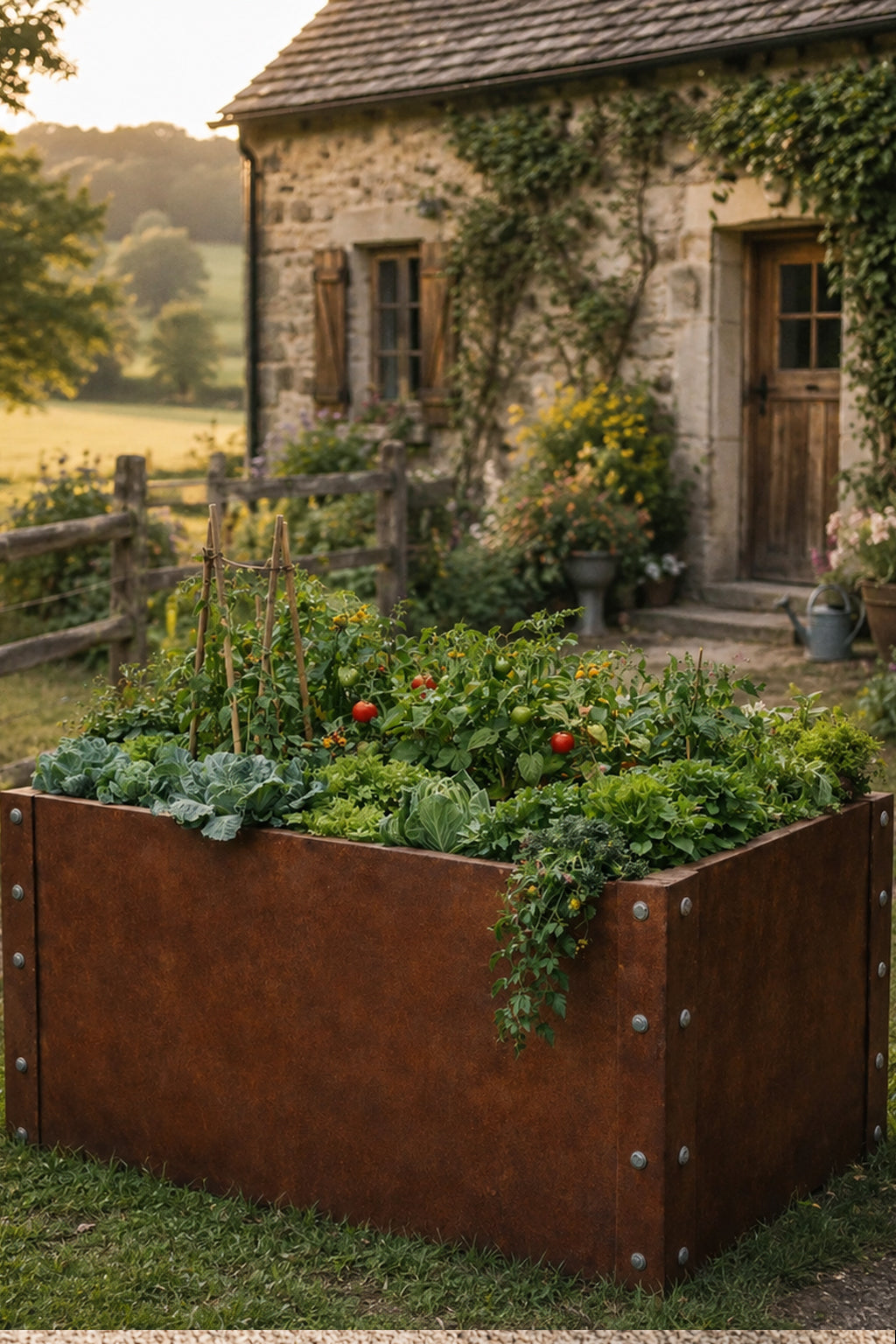 Corten Steel Raised Bed Planter 1200 x 600 x 600mm Urban Style