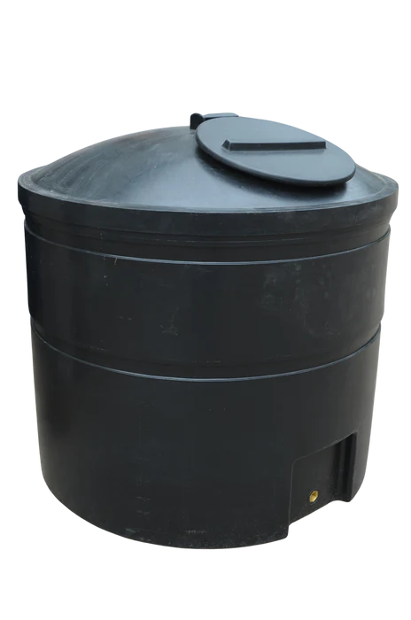 1450 Litre Cylindrical Potable Water Tank - Black - WRAS Approved