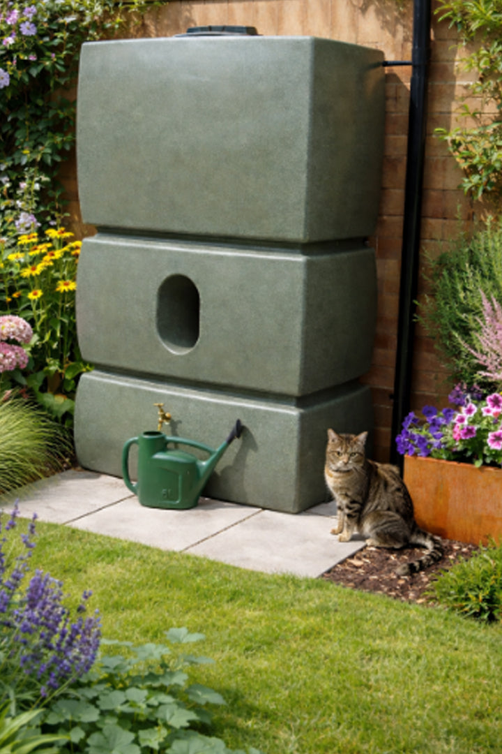 1500 Litre Extra Large Water Butt - Green Marble