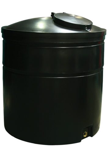 2000 Litre Cylindrical Water Tank - Non Potable - Black