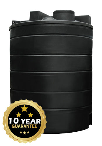 20000 Litre Cylindrical Water Tank - Non Potable - Black
