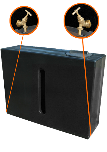 250 Litre Slimline Potable Water Tank - Double Outlet