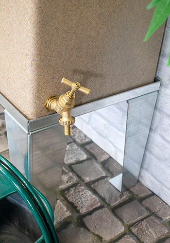 250 Litre Slimline Water Butt in Sandstone - Double Outlet