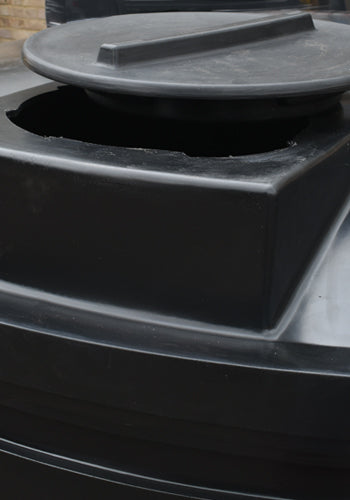 5100 Litre Cylindrical Potable Water Tank - Black - WRAS Approved