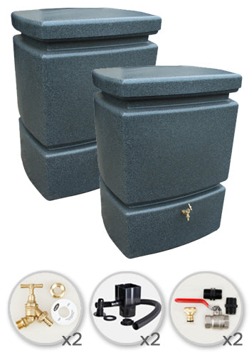 525 Water Butt Twin Solo Pack - Millstone