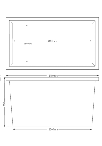 580 Litre Natural Open Top Tank