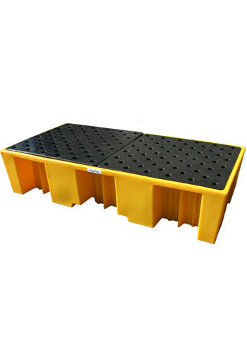 8 Drum Plastic Spill Pallet - Yellow