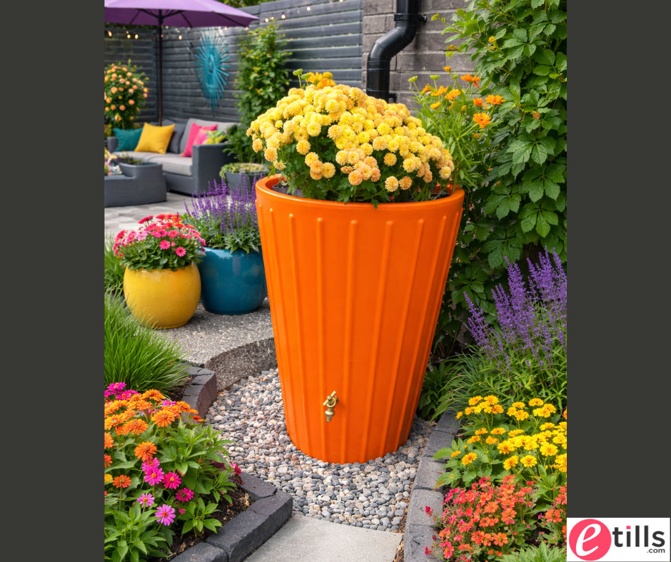 Mini Cosmo Water Butt Planter in Orange