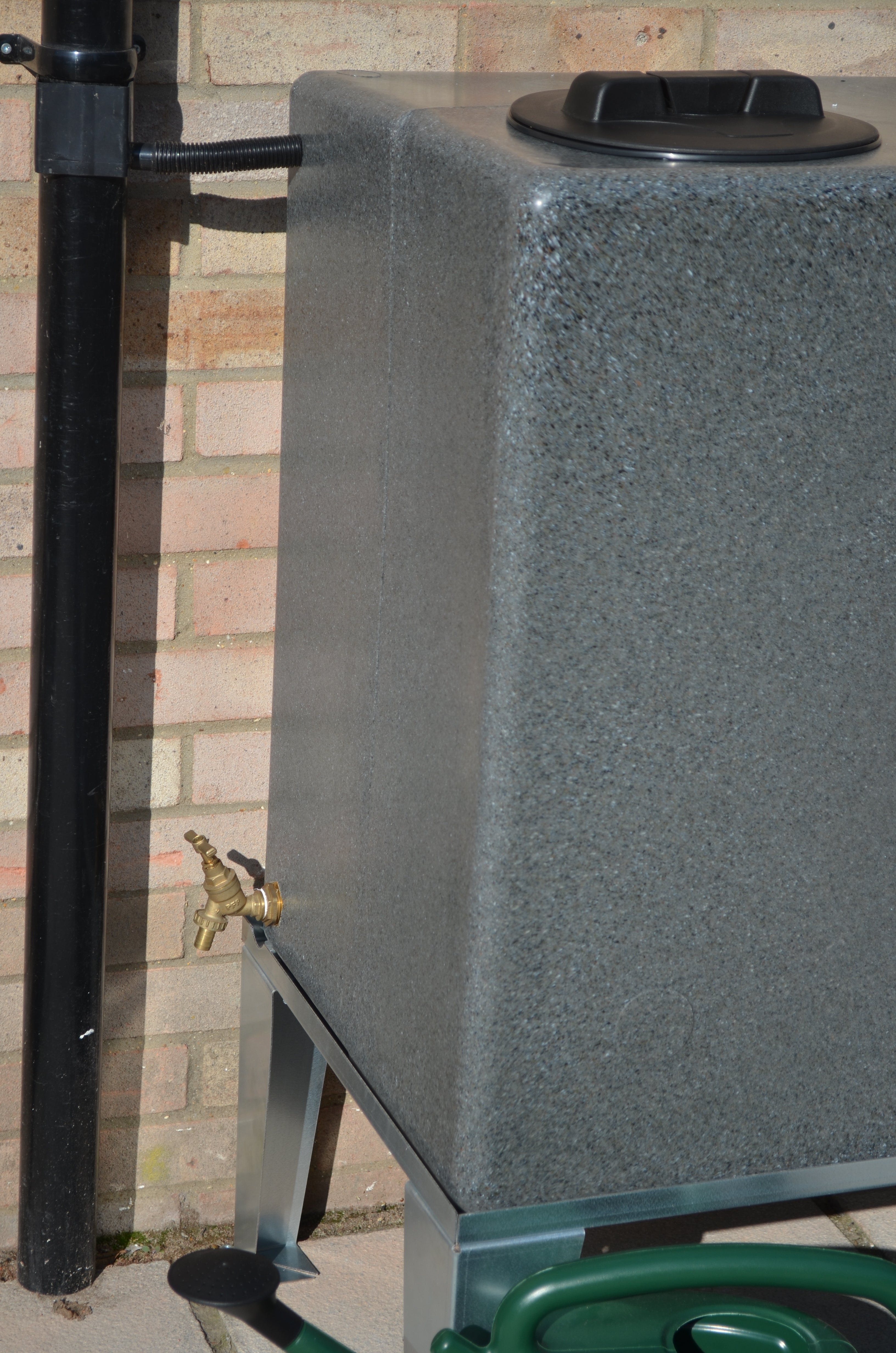 350 Litre Square Water Butt V1 - Millstone - Double Outlet