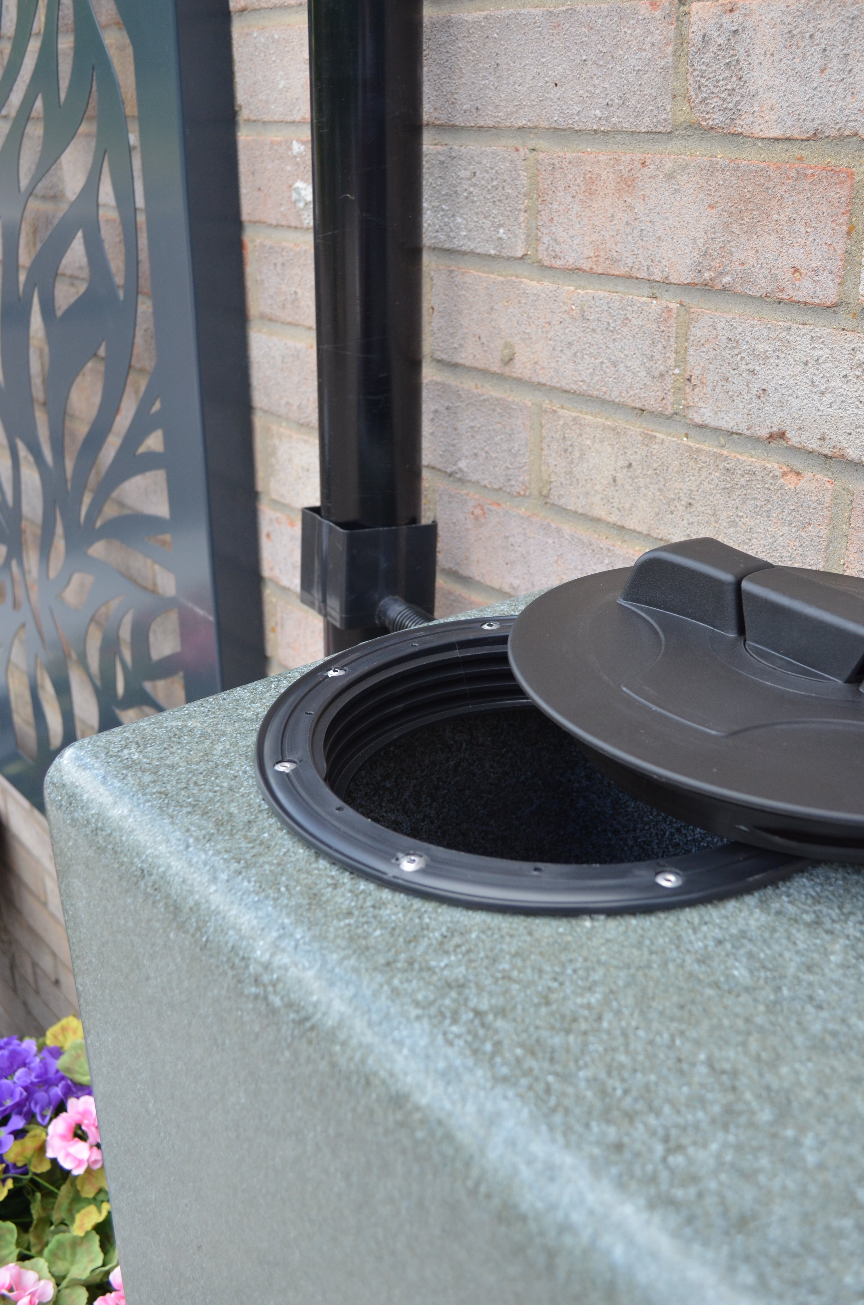 400 Litre Slimline Water Butt in Green Marble