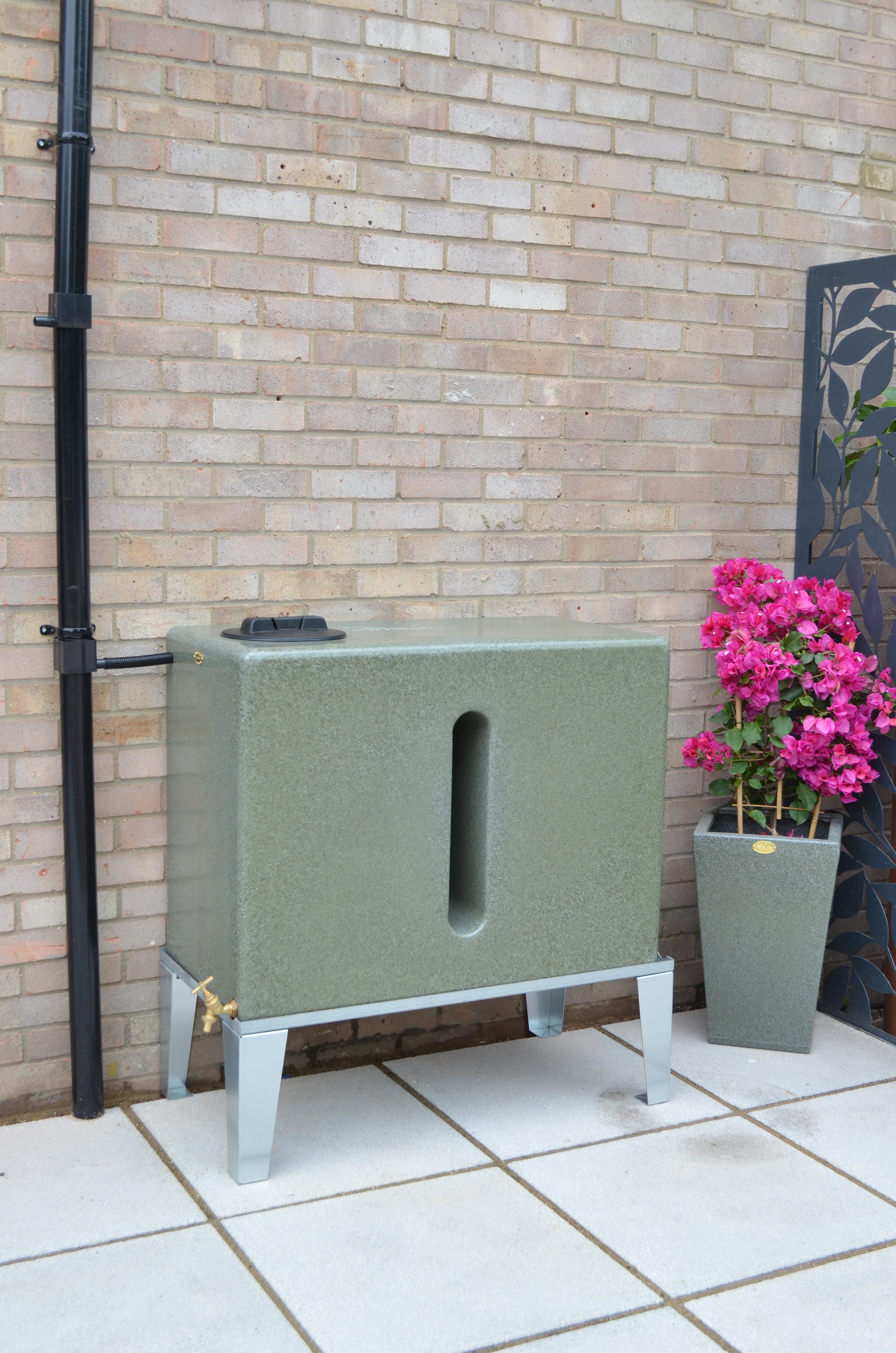 350 Litre Square Water Butt V1 - Green Marble