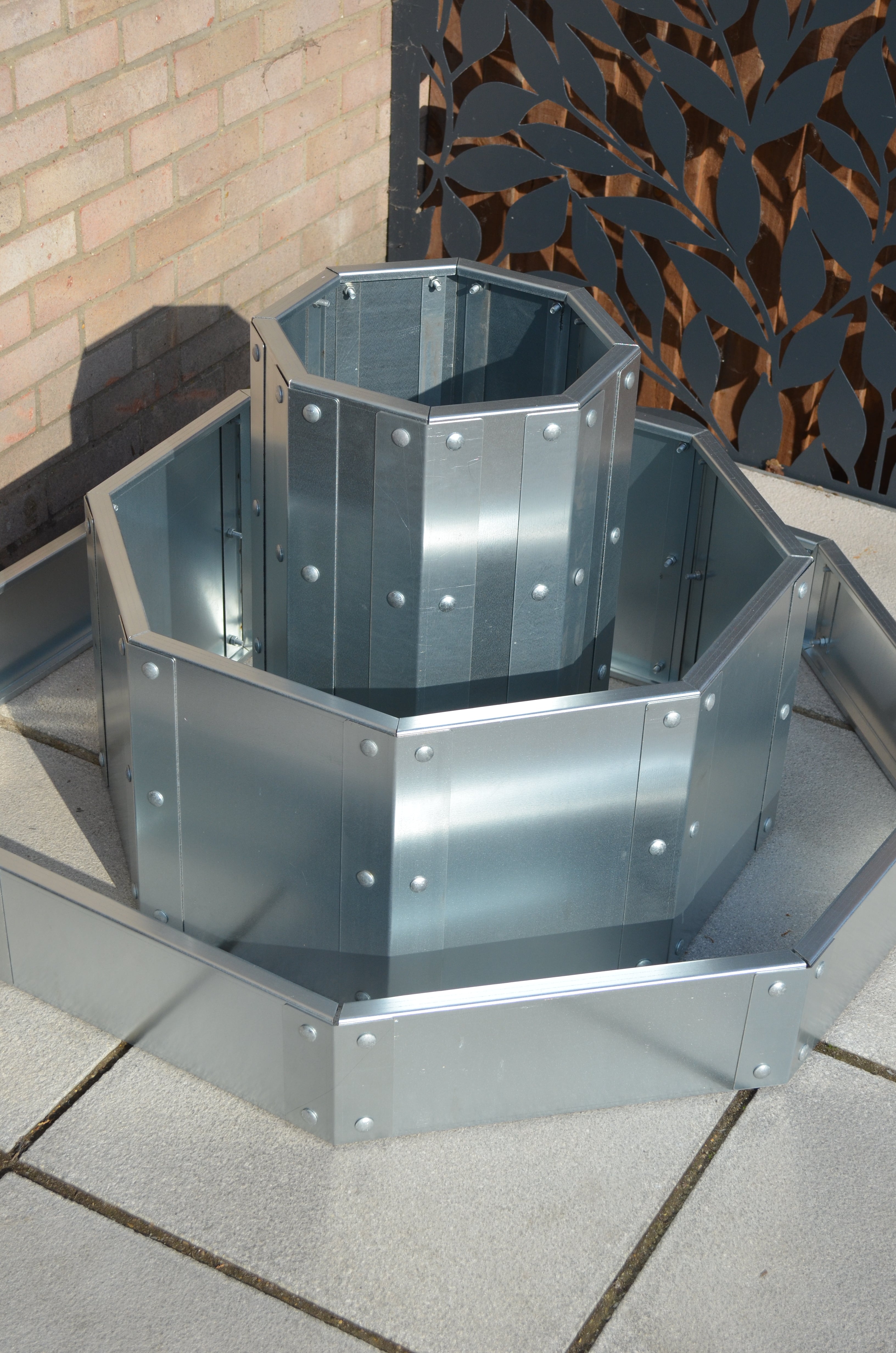 Octagonal Three Tier Raised Bed / Galvanised Planter Set