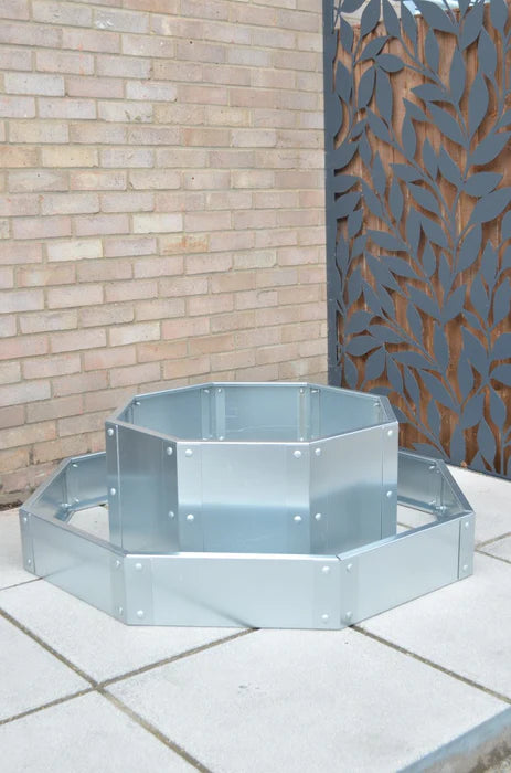 Octagonal Two Tier Raised Bed / Galvanised Planter Set (Lower & Middle)