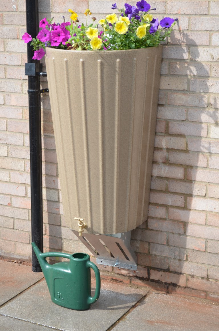 Wall Mounted Mini Cosmo Water Butt Planter in Sandstone
