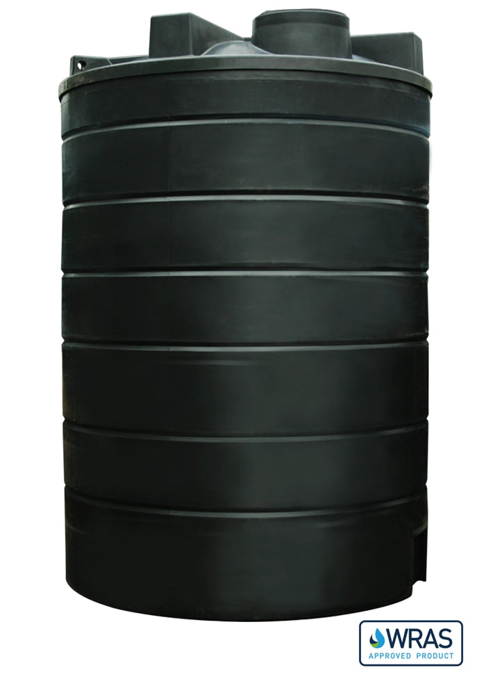 20000 Litre Cylindrical Potable Water Tank - Black - WRAS Approved