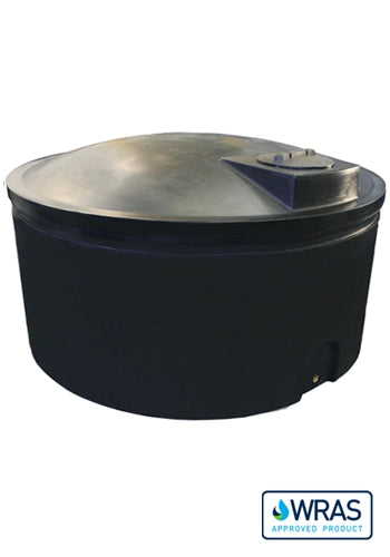 3400 Litre Cylindrical Potable Water Tank - Black - WRAS Approved