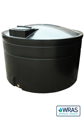 4300 Litre Cylindrical Potable Water Tank - Black - WRAS Approved