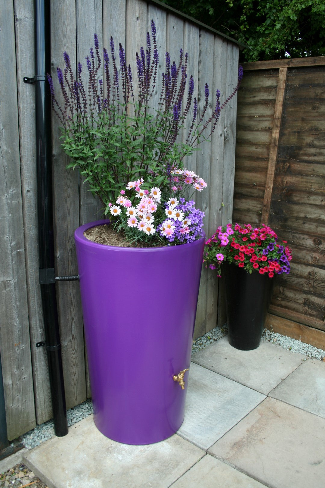 180 Litres Water Butt Planter Purple - The City