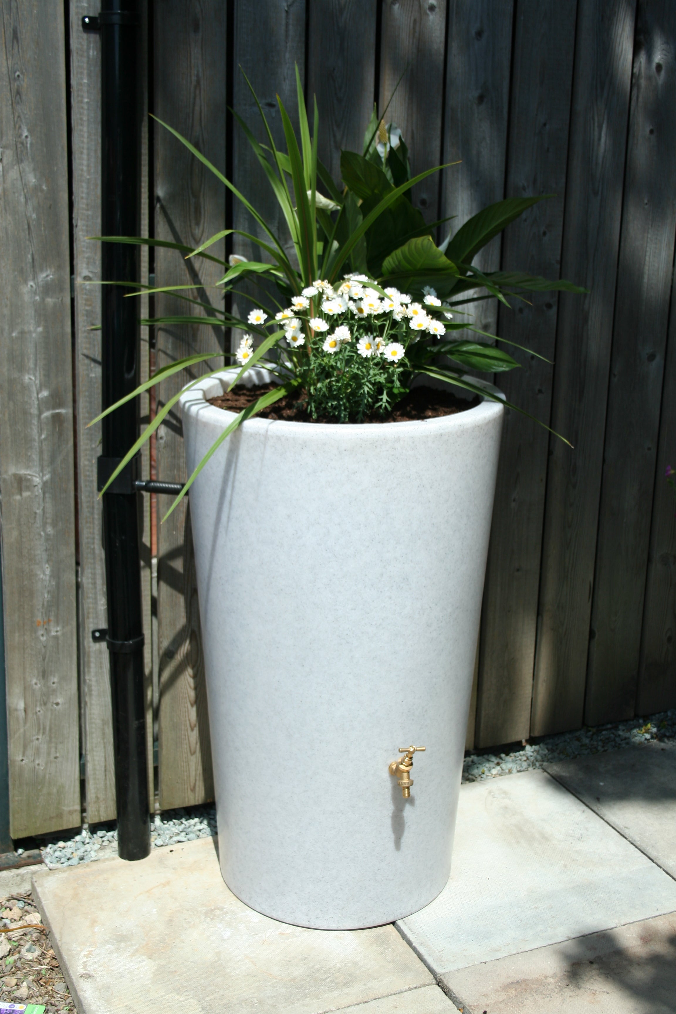 Water Butt Planter 180 Litres White Marble - The City