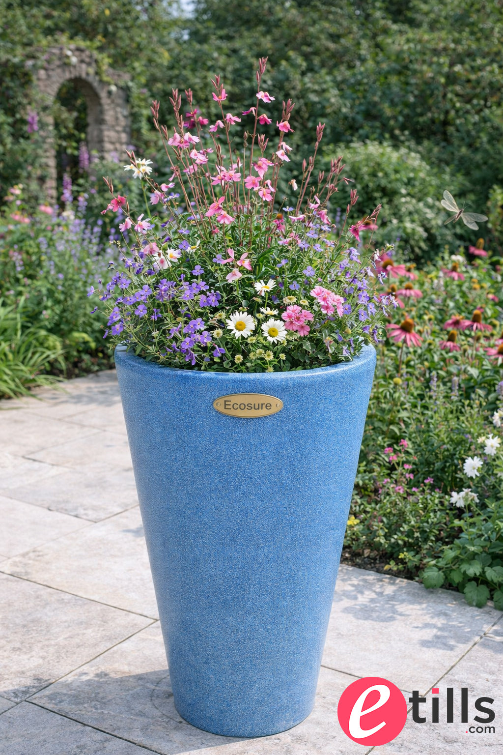 Ashwell Garden Planter In Blue Marble