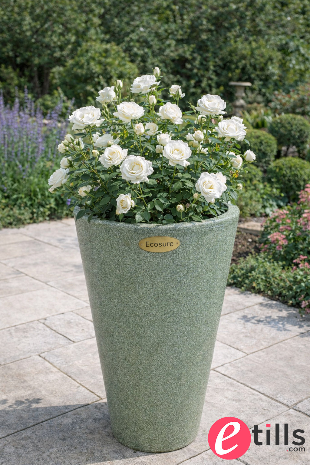 Ashwell Garden Planter In Green Marble