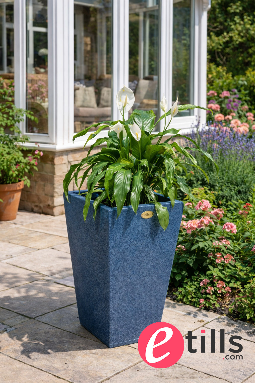 Barrington Garden Planter In Blue Marble
