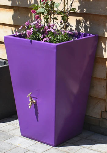 90 Litre Water Butt Planter In Purple - The Cambridge