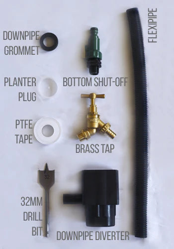 90 Litre Water Butt Planter In Blue - The Cambridge