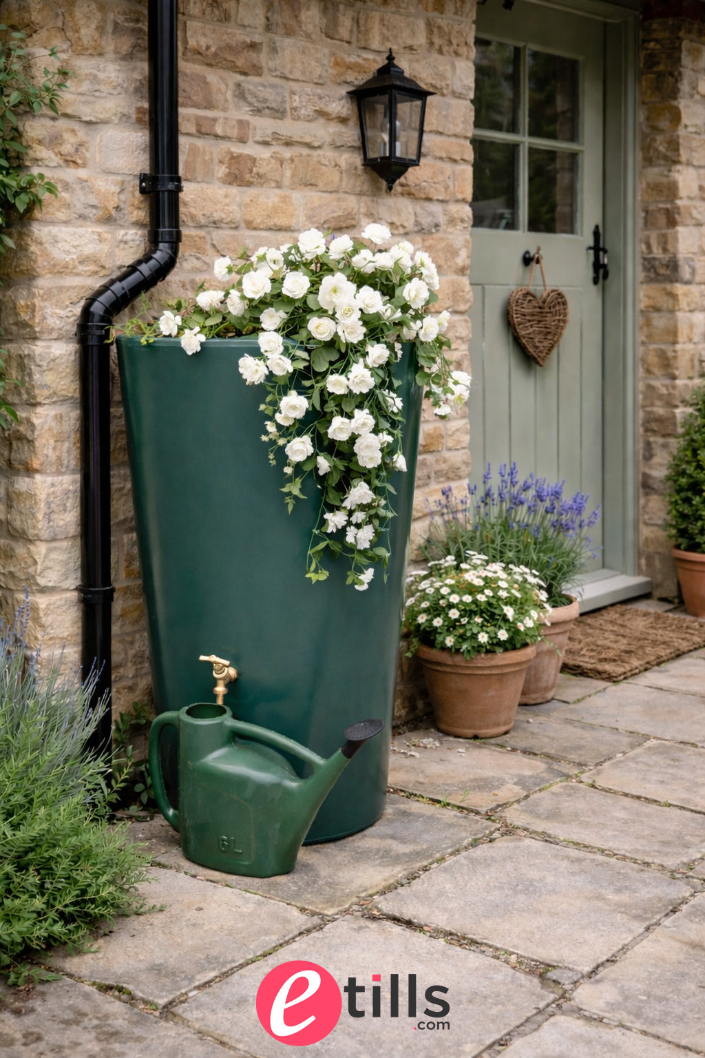 City Water Butt Planter In Green