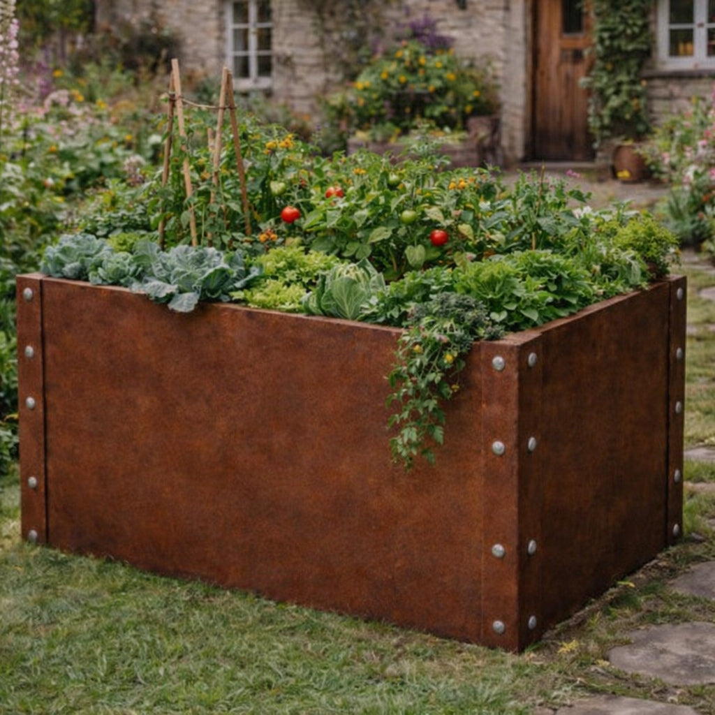 Corten Steel Raised Bed Planter 1200 x 600 x 600mm