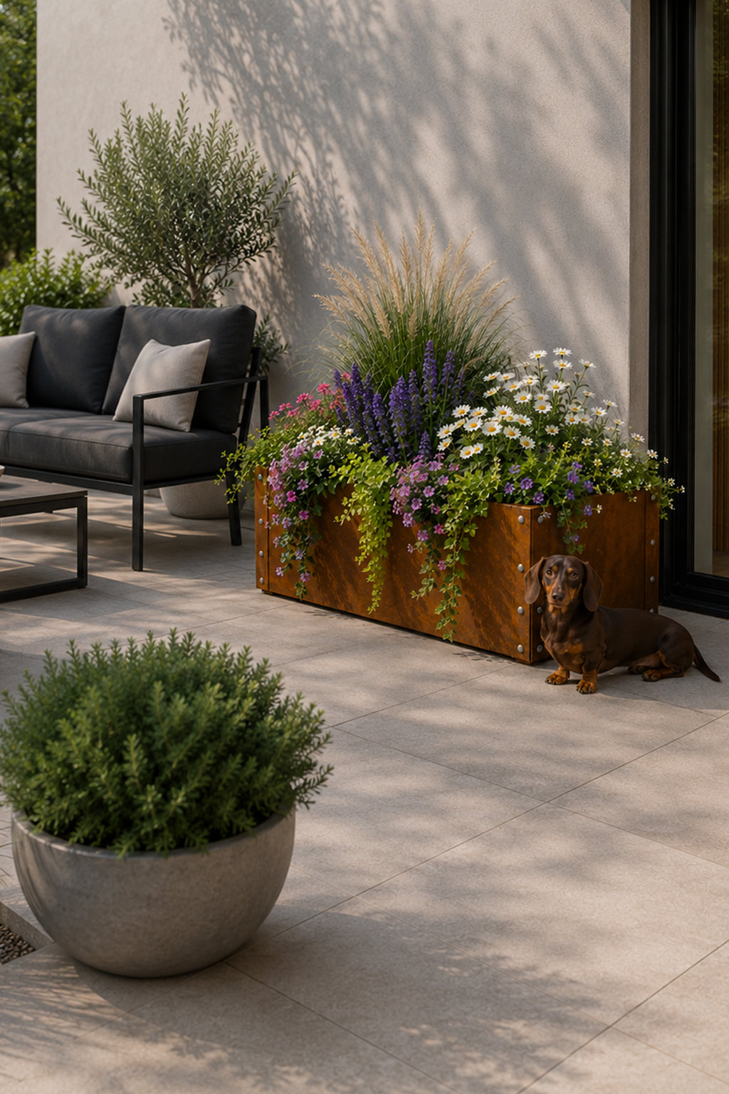 Corten Steel Raised Bed 1200 x 600 x 450mm Urban Style