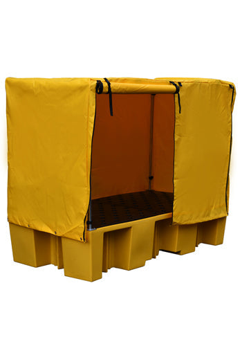 Double IBC Bund Yellow c/w Frame and Yellow Cover