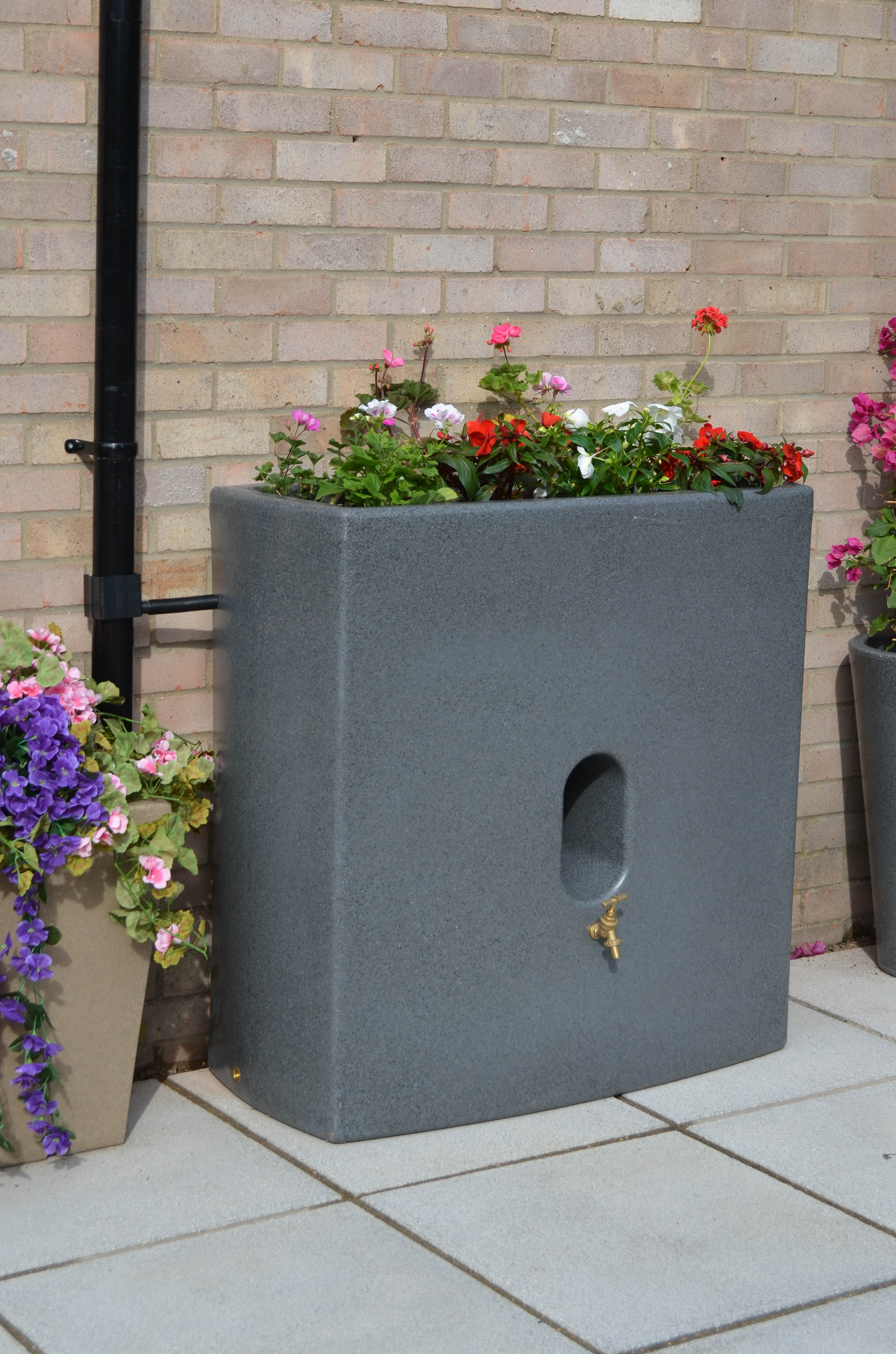 375 Litre Water Butt Planter in Millstone - Oasis
