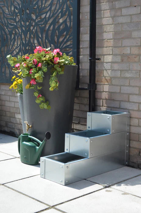 Long Three Tier Raised Bed / Galvanised Planter Set