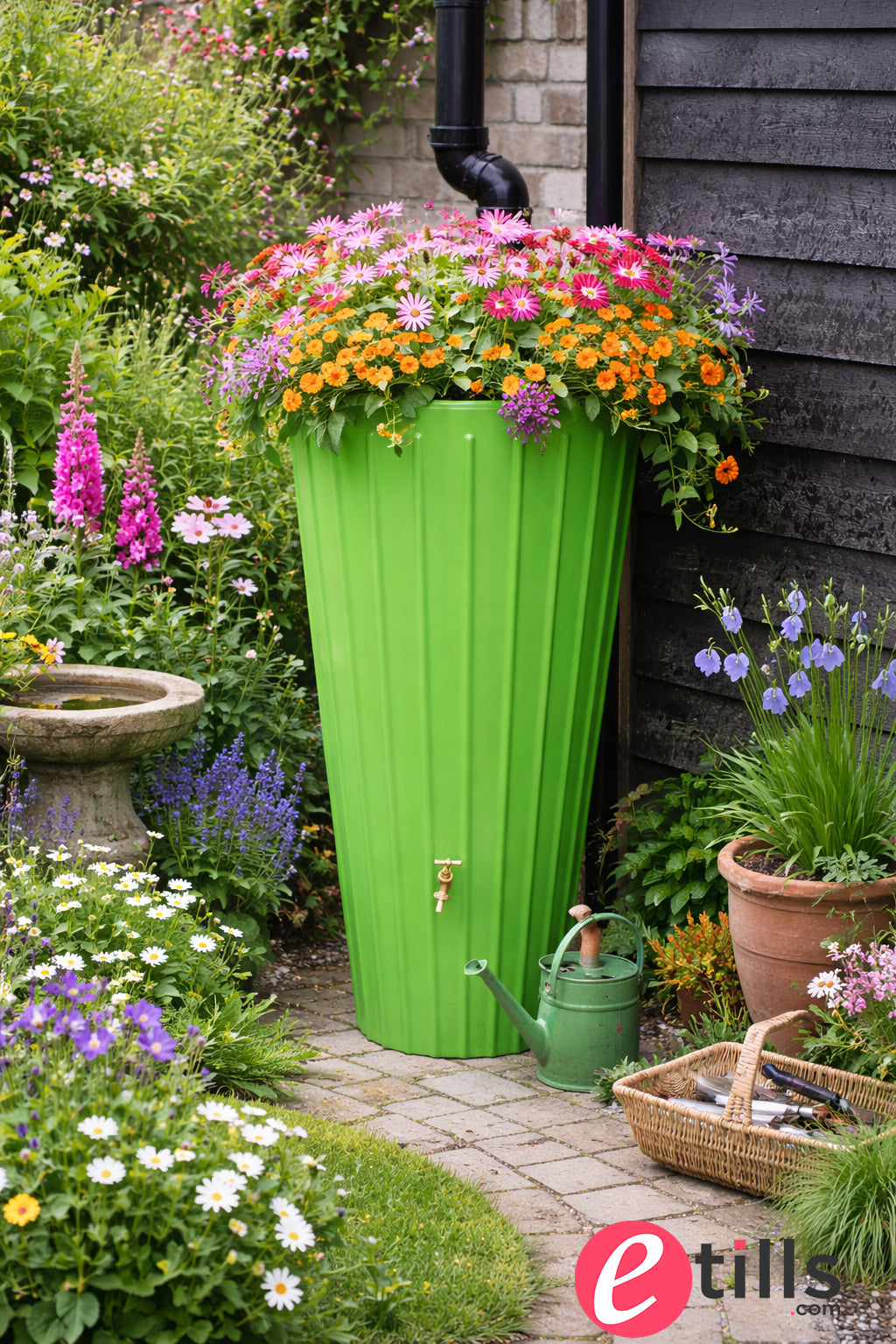 Cosmo 200 Litre Water Butt Planters - Apple Green
